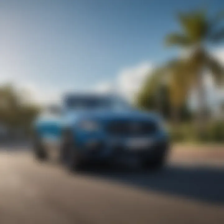 A serene image of a parked car under a clear blue sky, symbolizing freedom from payments.