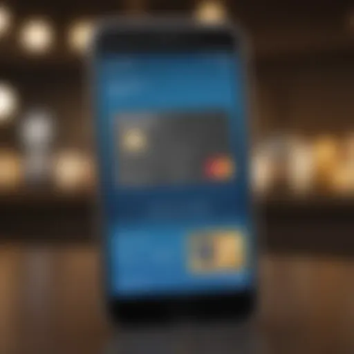 Conceptual illustration of a digital credit card on a smartphone screen