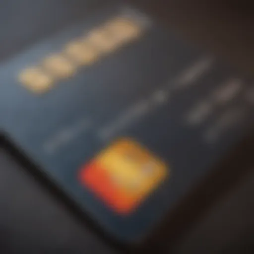 Close-up view of a credit card with rewards highlighted.