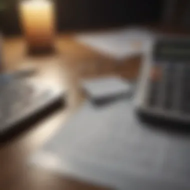 Financial Planning for Loans A calculator and financial statements indicating careful planning