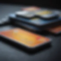 A close-up of credit card payments being made online