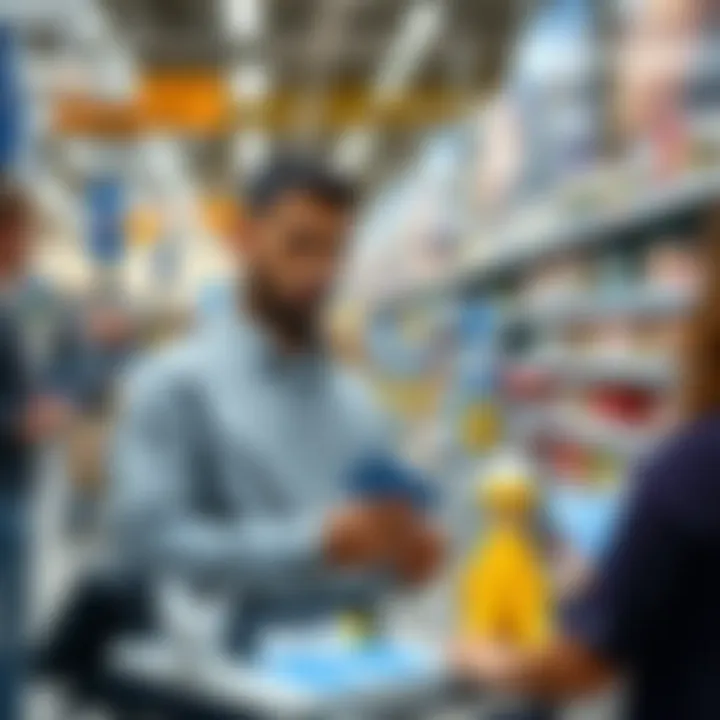 A shopper using a Walmart credit card at checkout