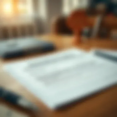 Insurance policy documents on a table