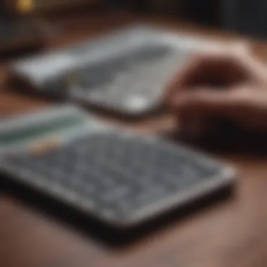 A person analyzing their financial options with a calculator