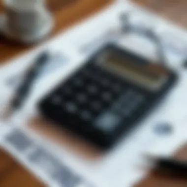 A calculator and financial documents symbolizing assessment