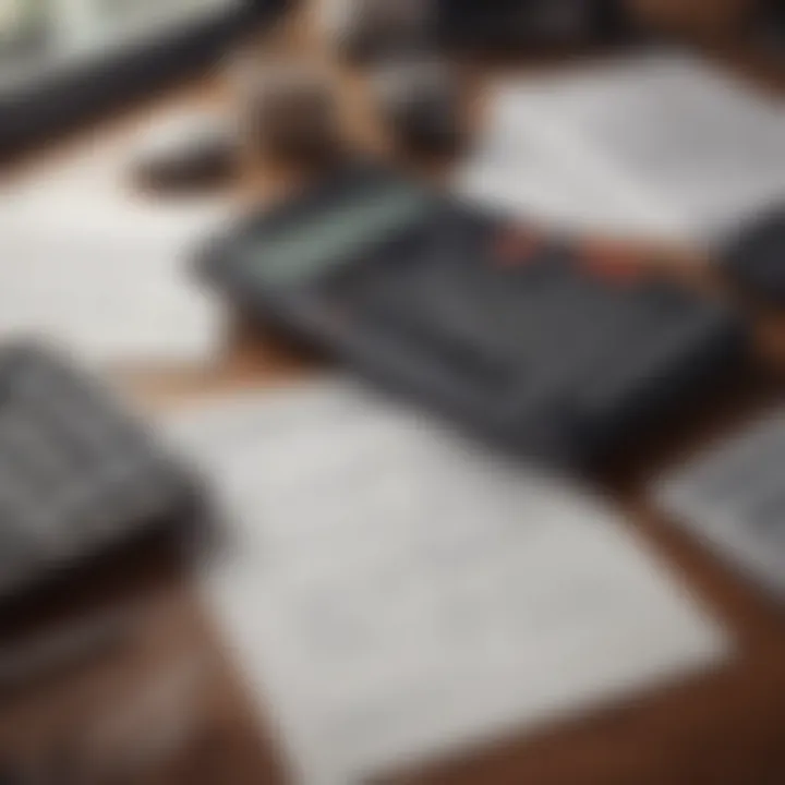 A calculator and financial documents on a desk