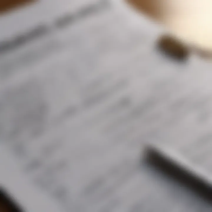 A close-up of a mortgage application form.