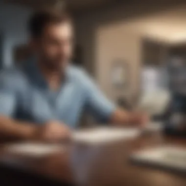 Evaluating Loan Terms and Conditions Customer reviewing loan terms