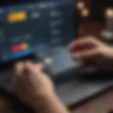 A person reviewing credit card options on a laptop