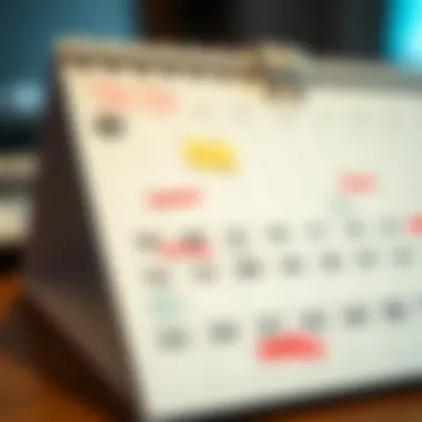 Calendar with bill payment reminders