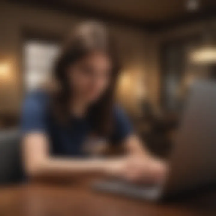 A student analyzing financial options with a laptop