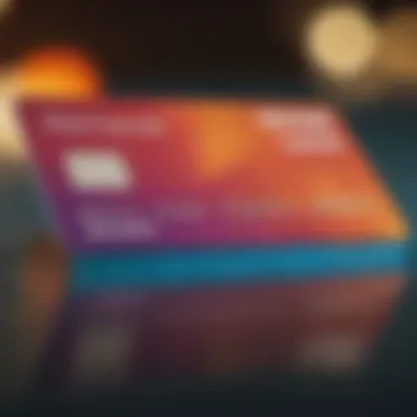 A close-up of a travel rewards card with vibrant colors