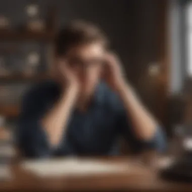 Contemplating Financial Solutions A calculating academic with a thoughtful look