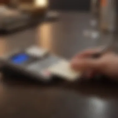 A person writing a check for credit card bill payment