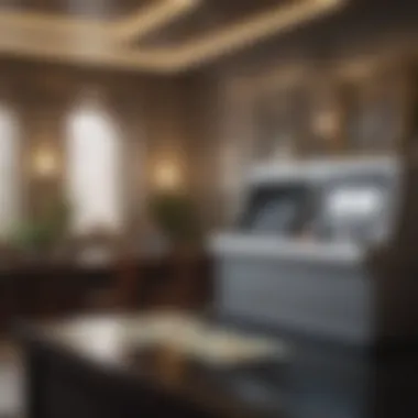 Bank Services for Money Orders A modern bank interior showcasing money order services